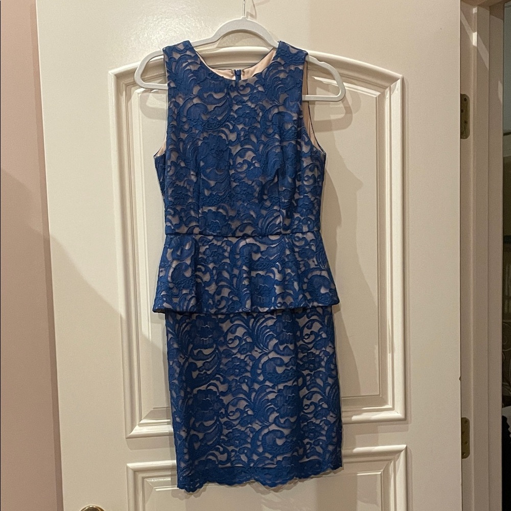 Elegant Blue Lace Dress